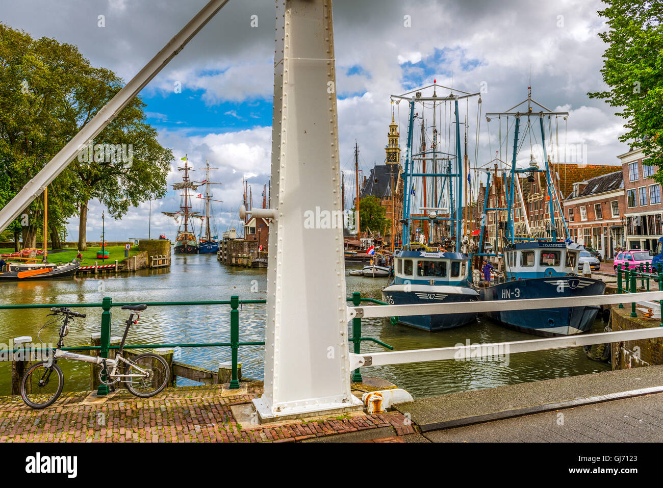 The Netherlands, Hoorn, harbour, tower, Hoofdtoren Stock Photo