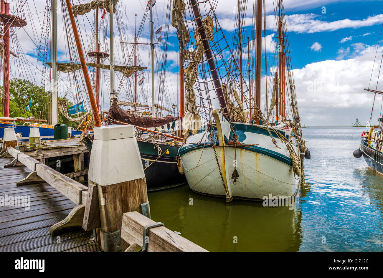 The Netherlands, Hoorn, harbour, sailing ships Stock Photo