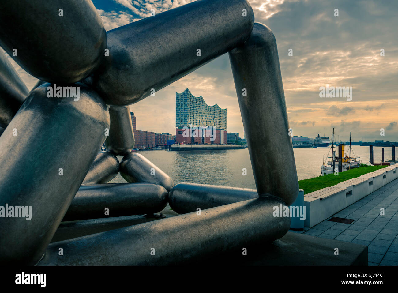 Germany, Hamburg, HafenCity, harbour, Elbphilharmonie Stock Photo