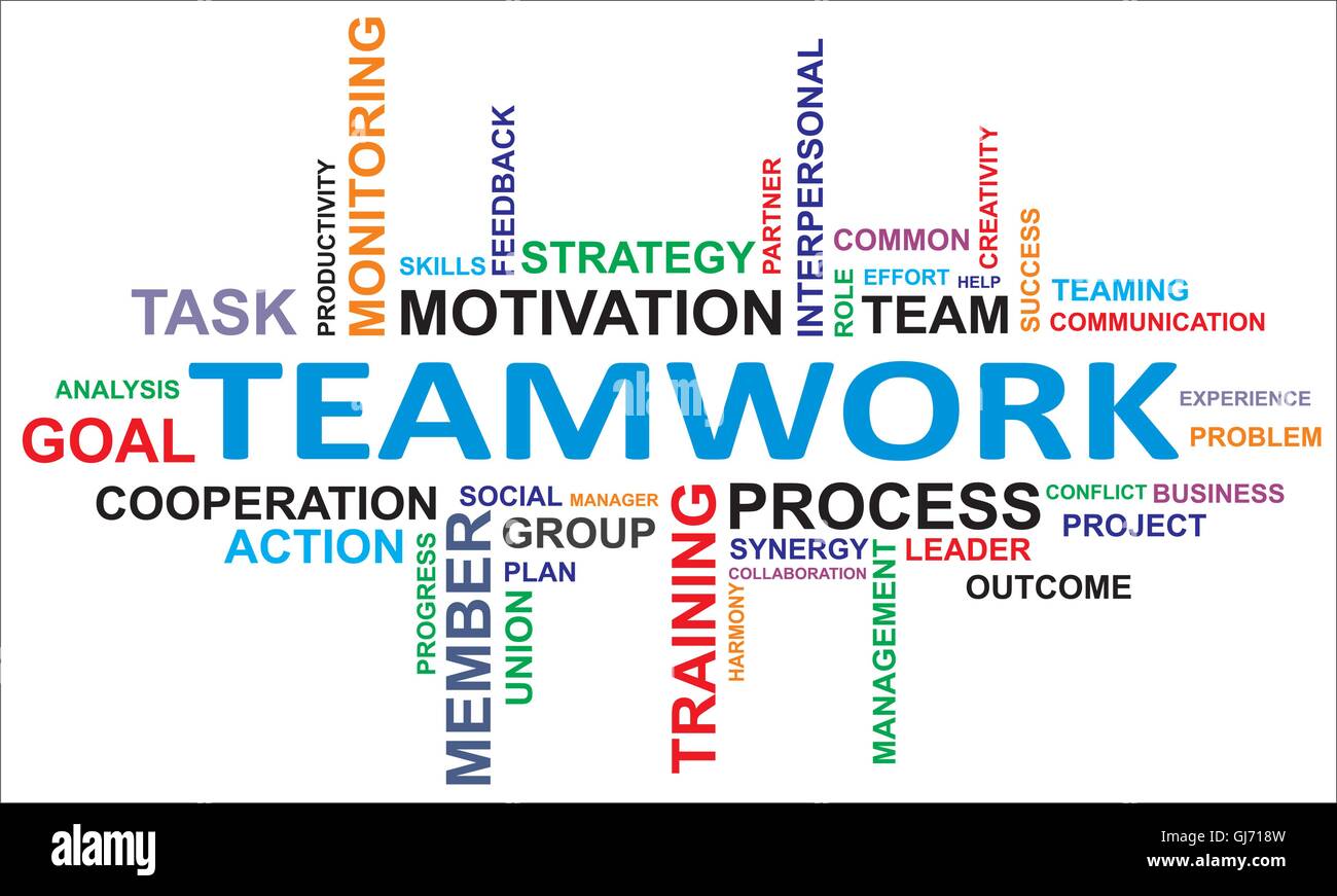 word cloud - teamwork Stock Vector