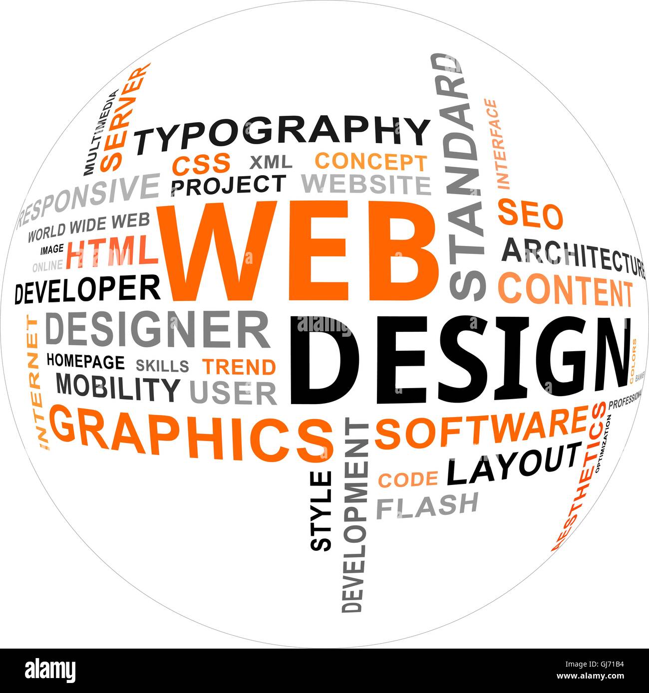 word cloud - web design Stock Vector