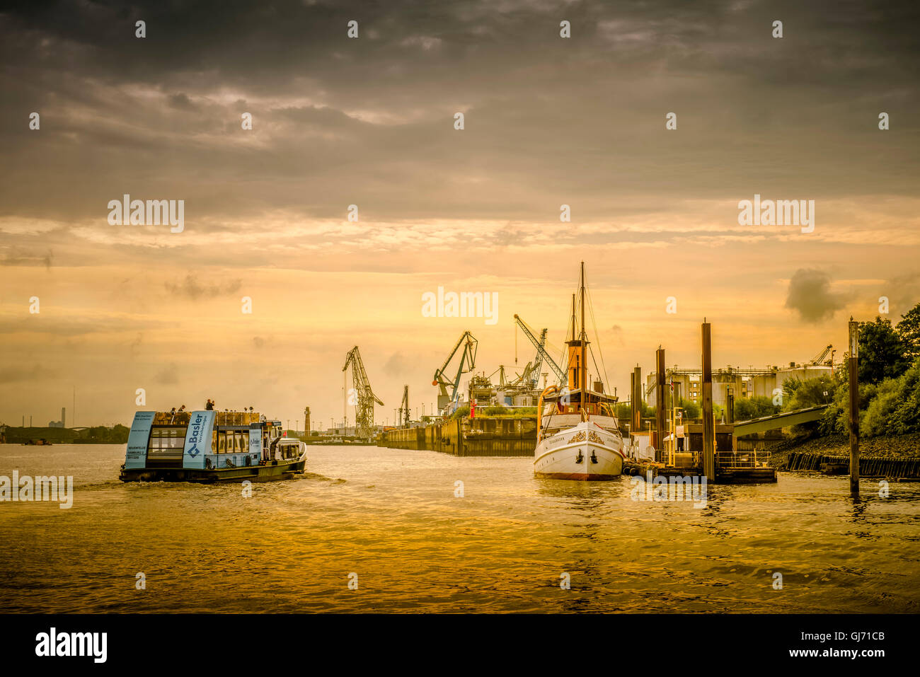 Germany, Hamburg, the Elbe, harbour, Schaarhörn Stock Photo