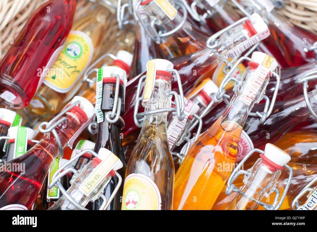 small brandy bottle Stock Photo Alamy
