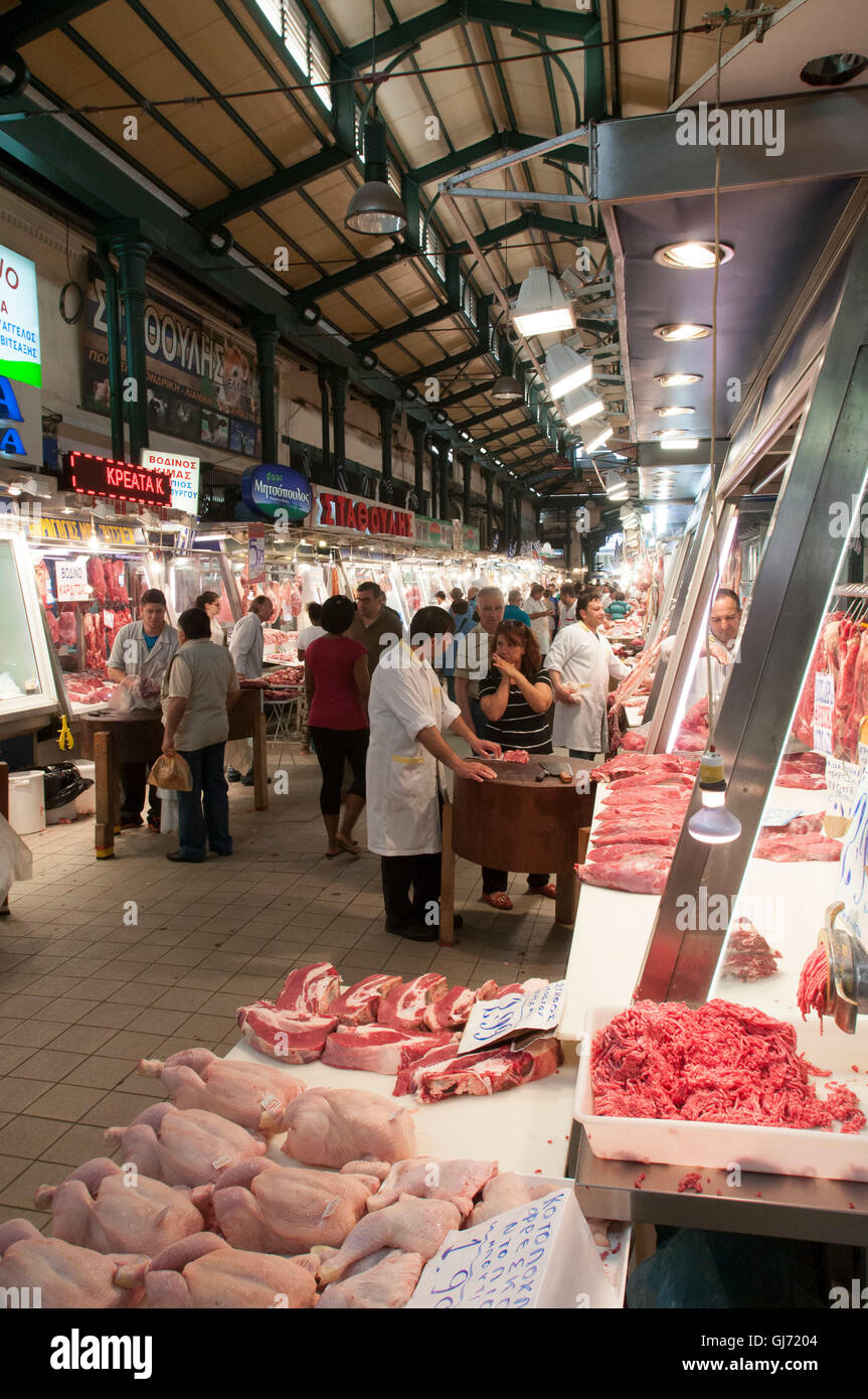 Central meat market, Athen, Greece Stock Photo Alamy