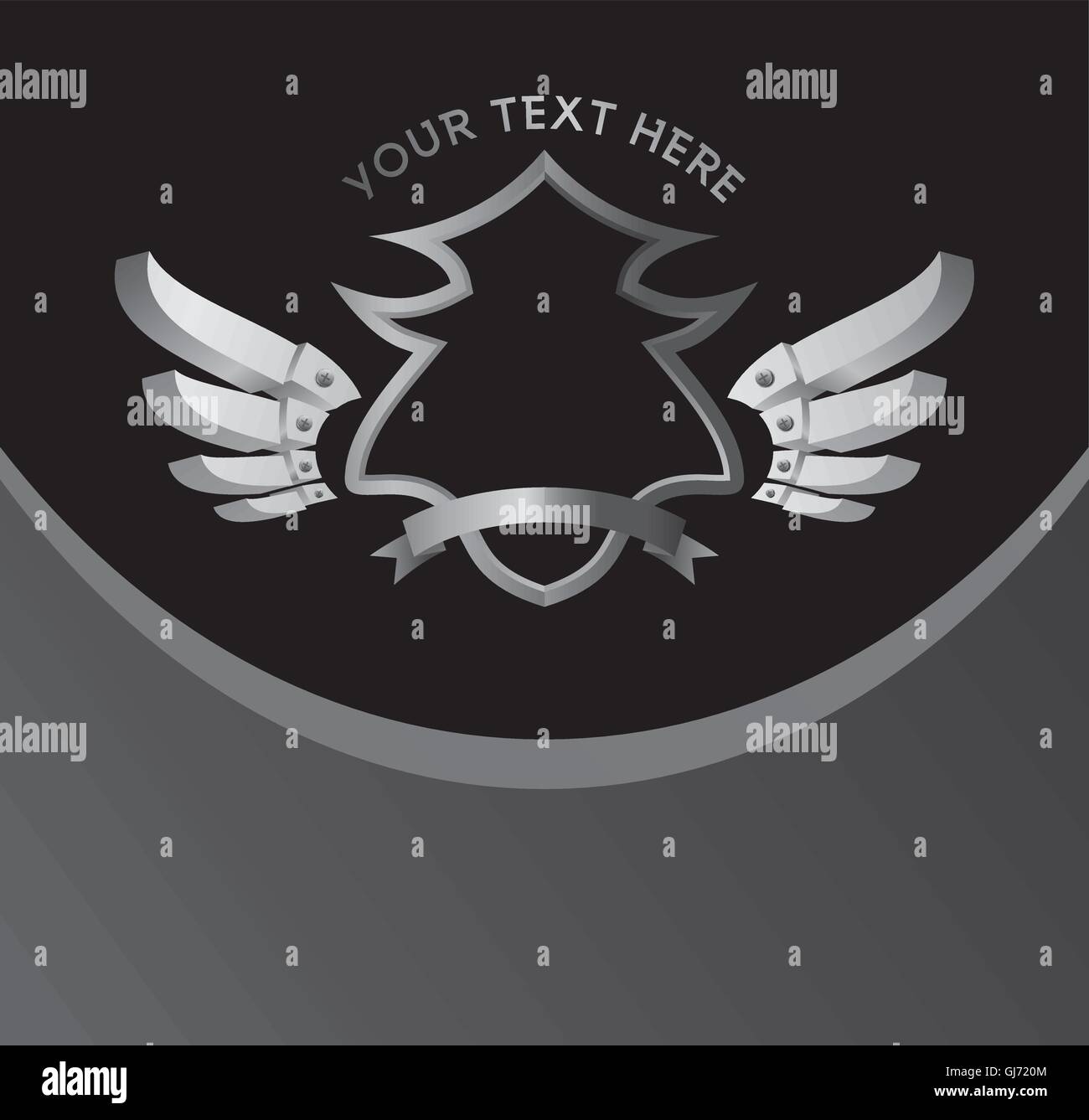 silver shield and wing art Stock Vector Image & Art - Alamy