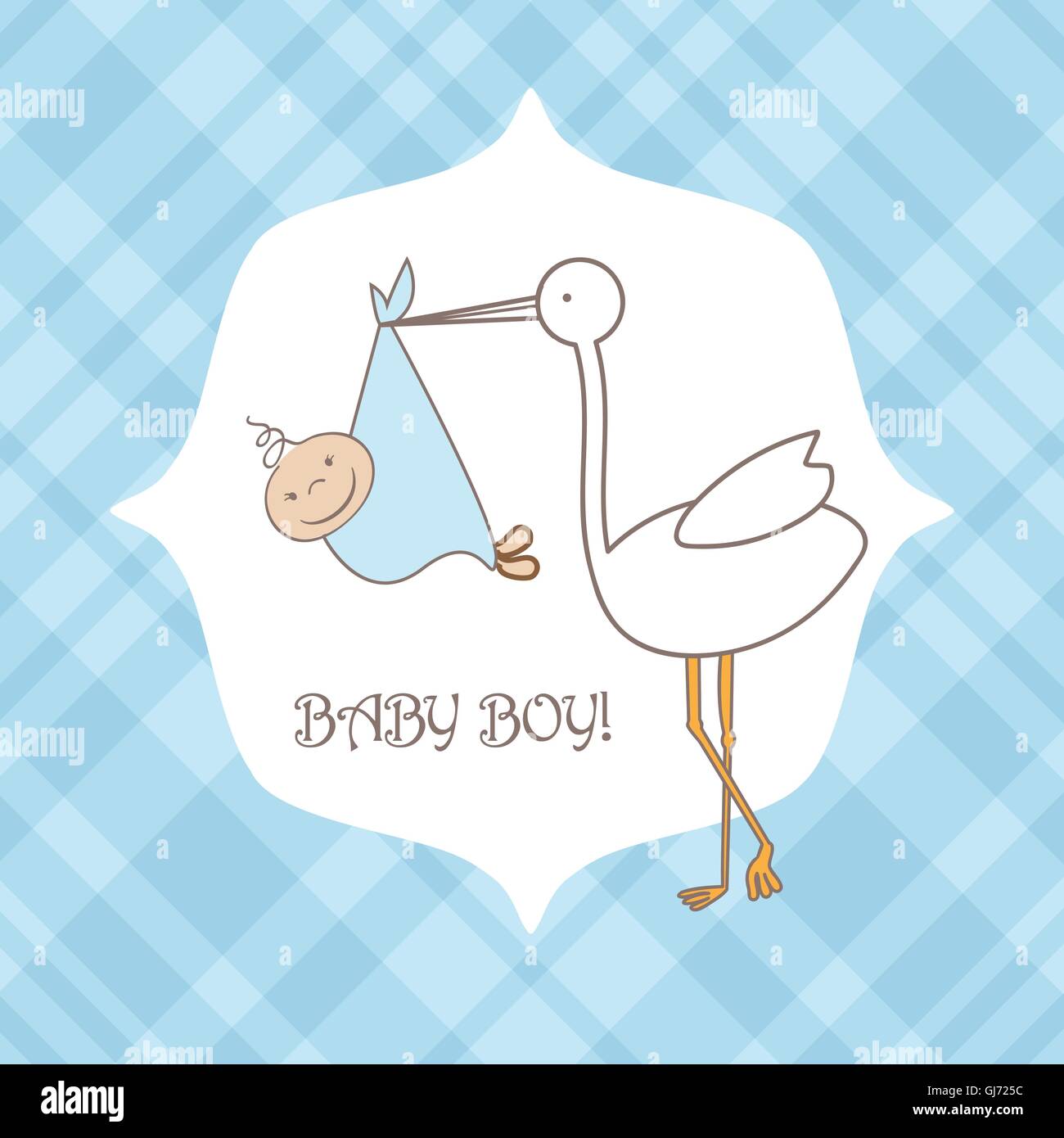 baby boy announcement card. vector illustration Stock Vector Image
