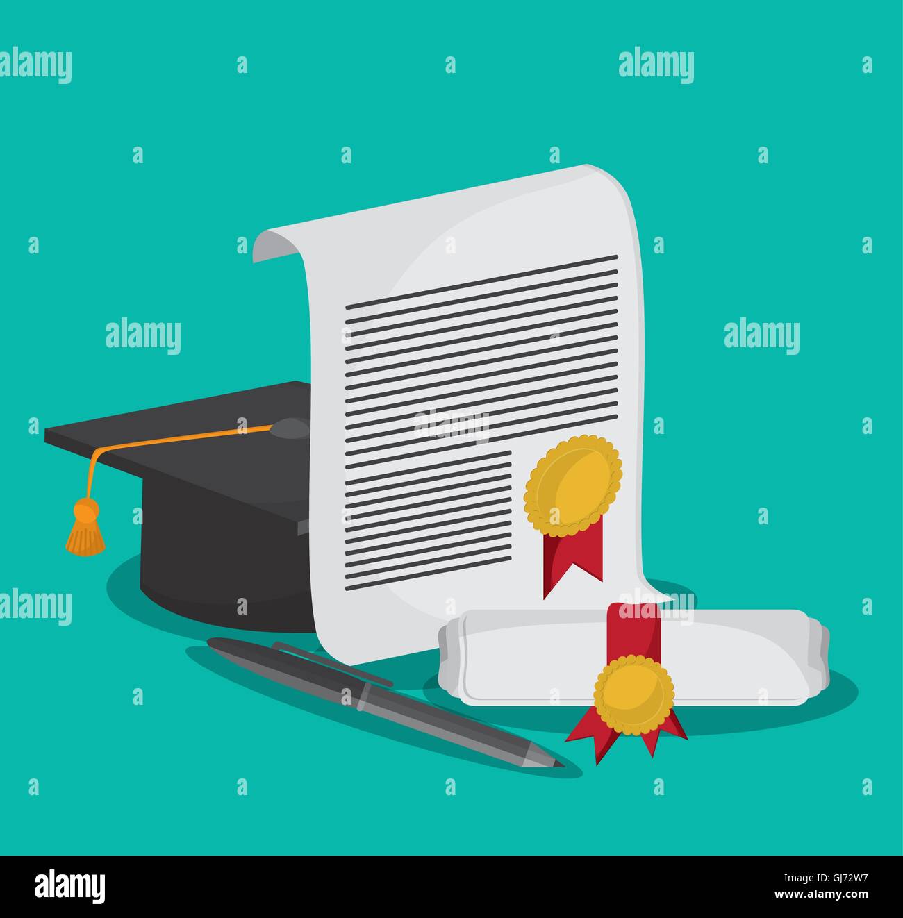 graduation cap diploma graduate icon Stock Vector Image & Art - Alamy