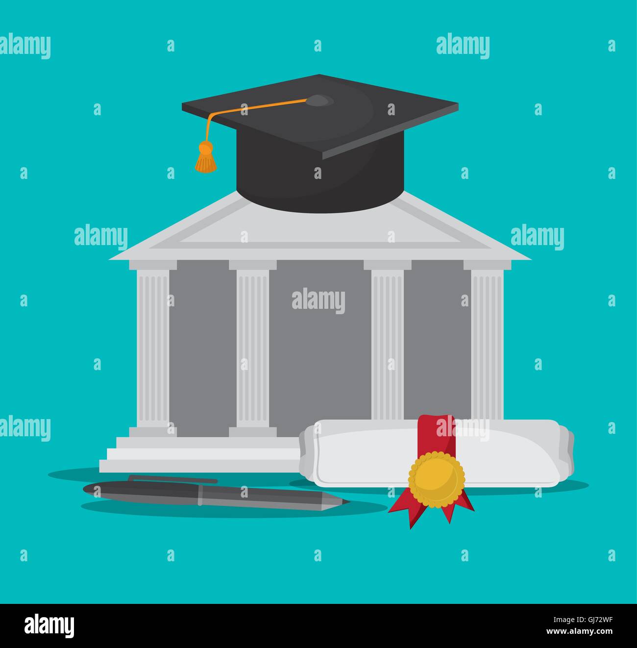 graduation cap diploma graduate icon Stock Vector Image & Art - Alamy