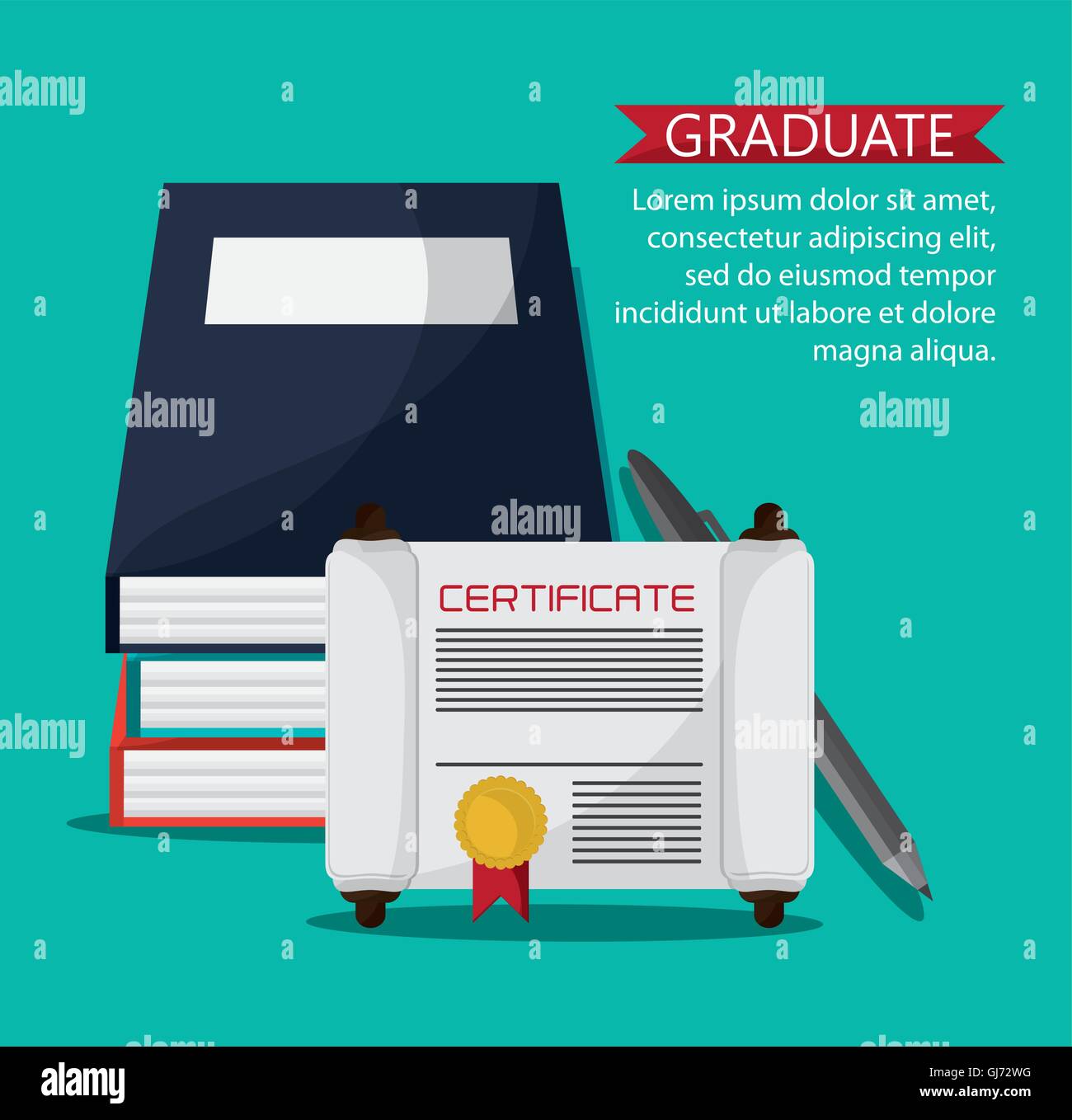 graduation cap diploma pen icon Stock Vector Image & Art - Alamy