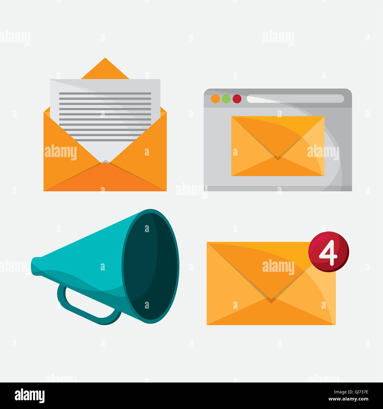 envelope megaphone mail icon Stock Vector Image & Art - Alamy