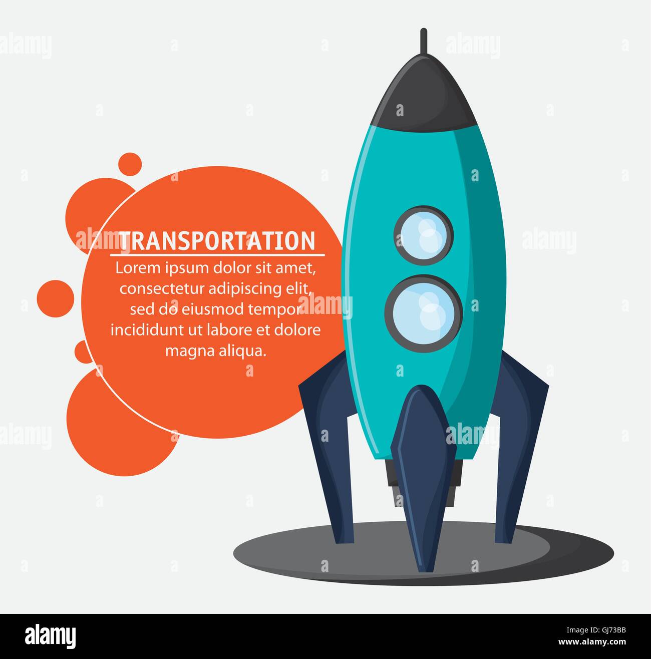 Rocket spaceship transportation vehicle, vector Stock Vector Image ...