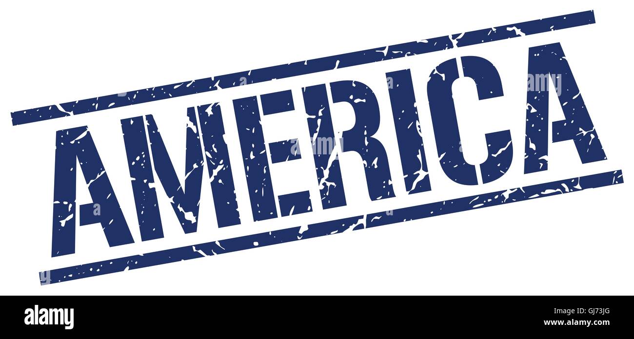 America blue square stamp Stock Vector Image & Art - Alamy