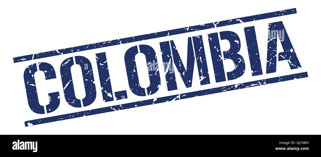 Colombia blue square stamp Stock Vector Image & Art - Alamy