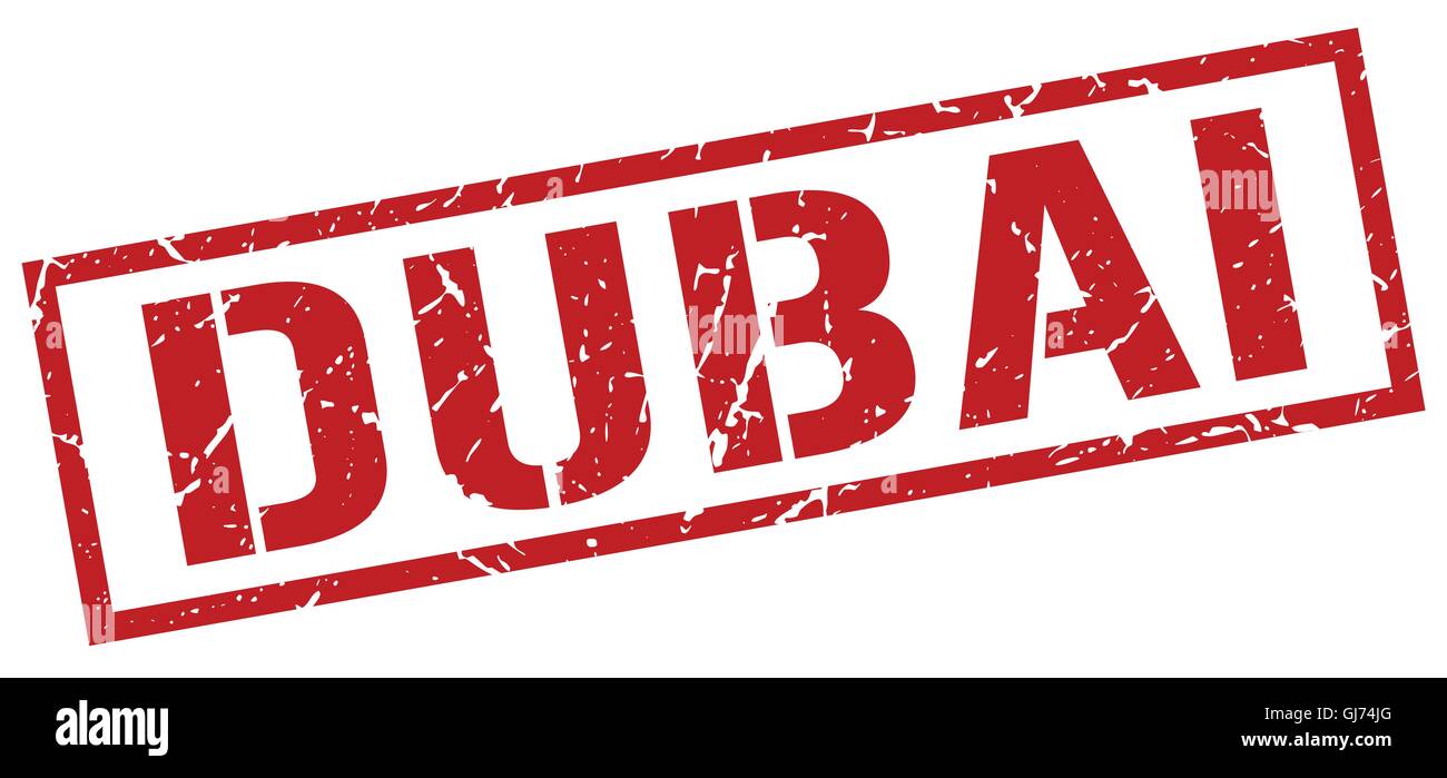 Dubai red square stamp Stock Vector Image & Art - Alamy