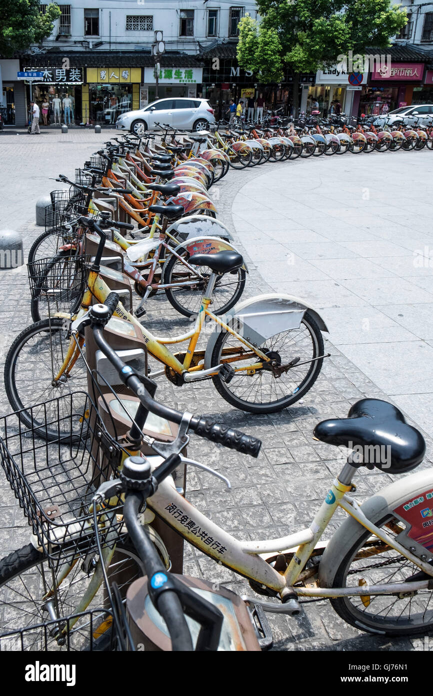 Bike rack in Shanghai Stock Photo - Alamy
