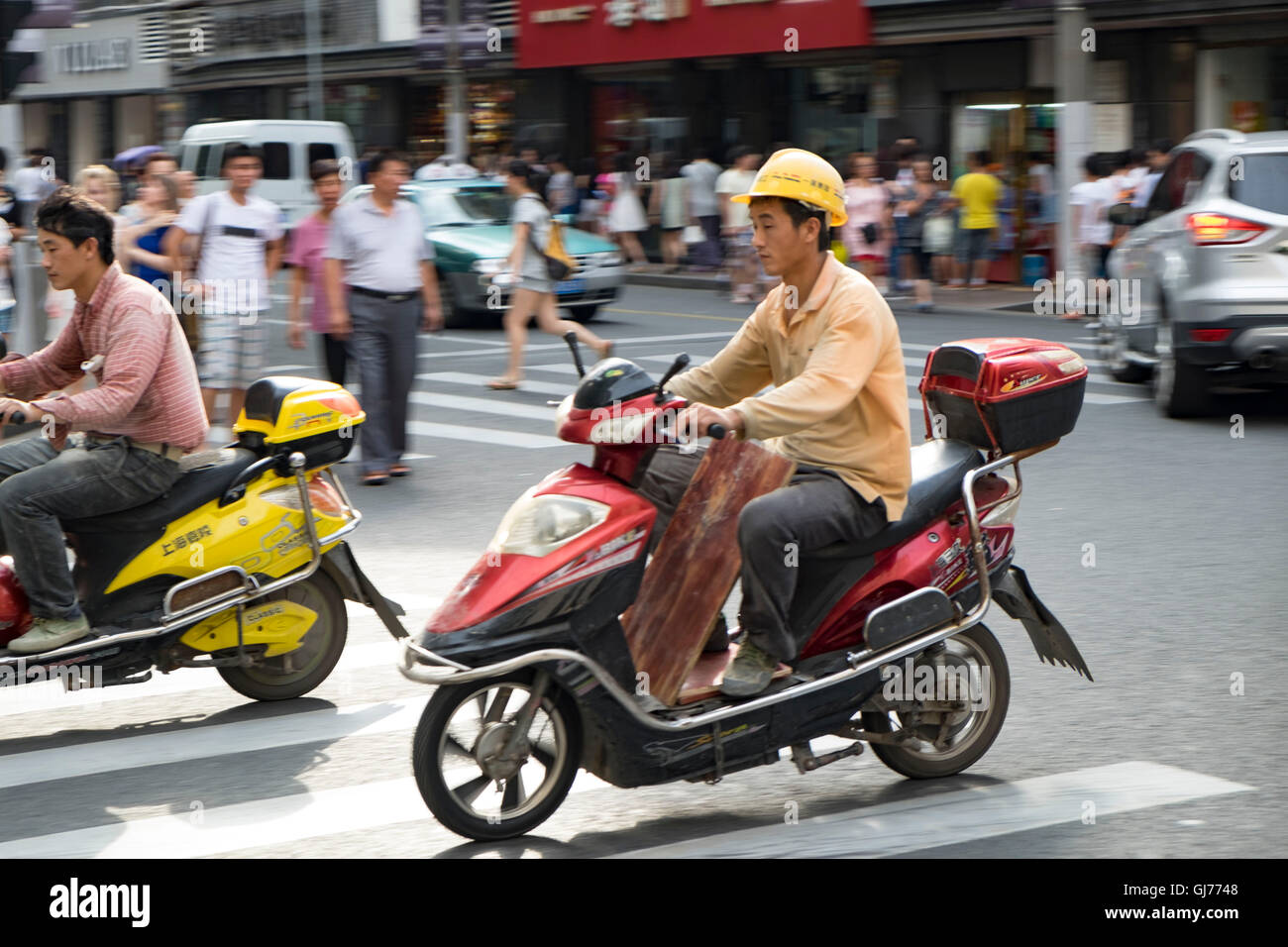 Motor scooter in Shanghai Stock Photo