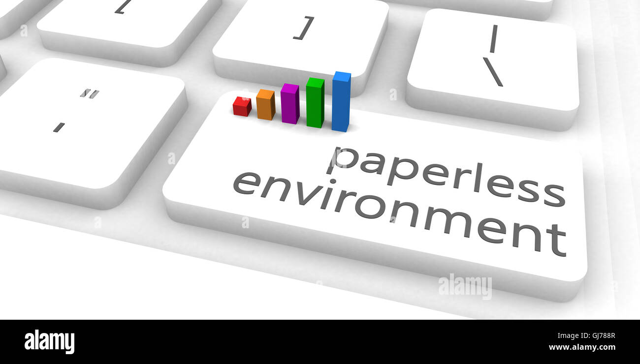 Paperless Environment as a Fast and Easy site Concept Stock Photo