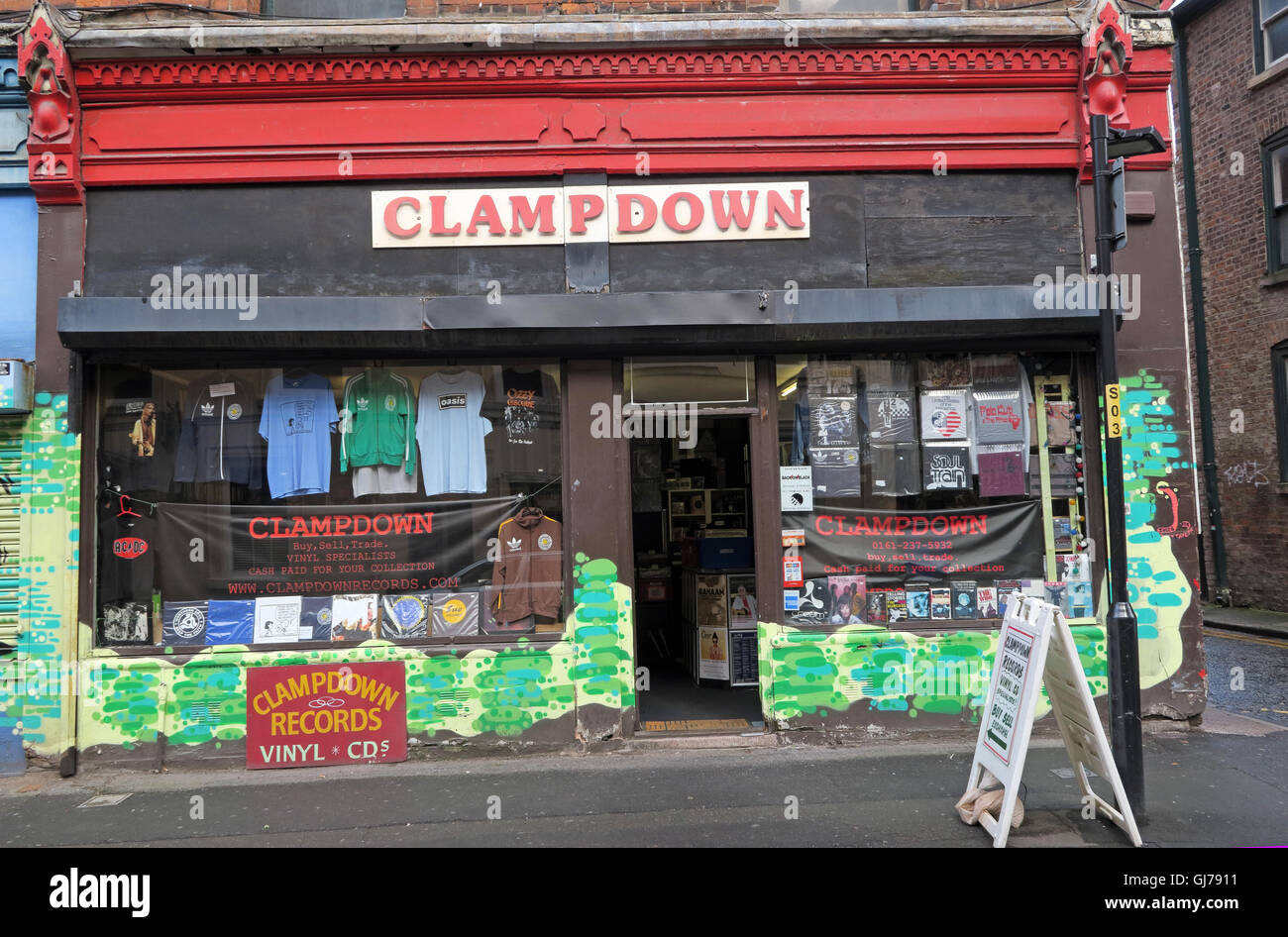 Clampdown Records, Northern Quarter Artwork, NQ, Manchester, North West England, UK, M1 1JR Stock Photo