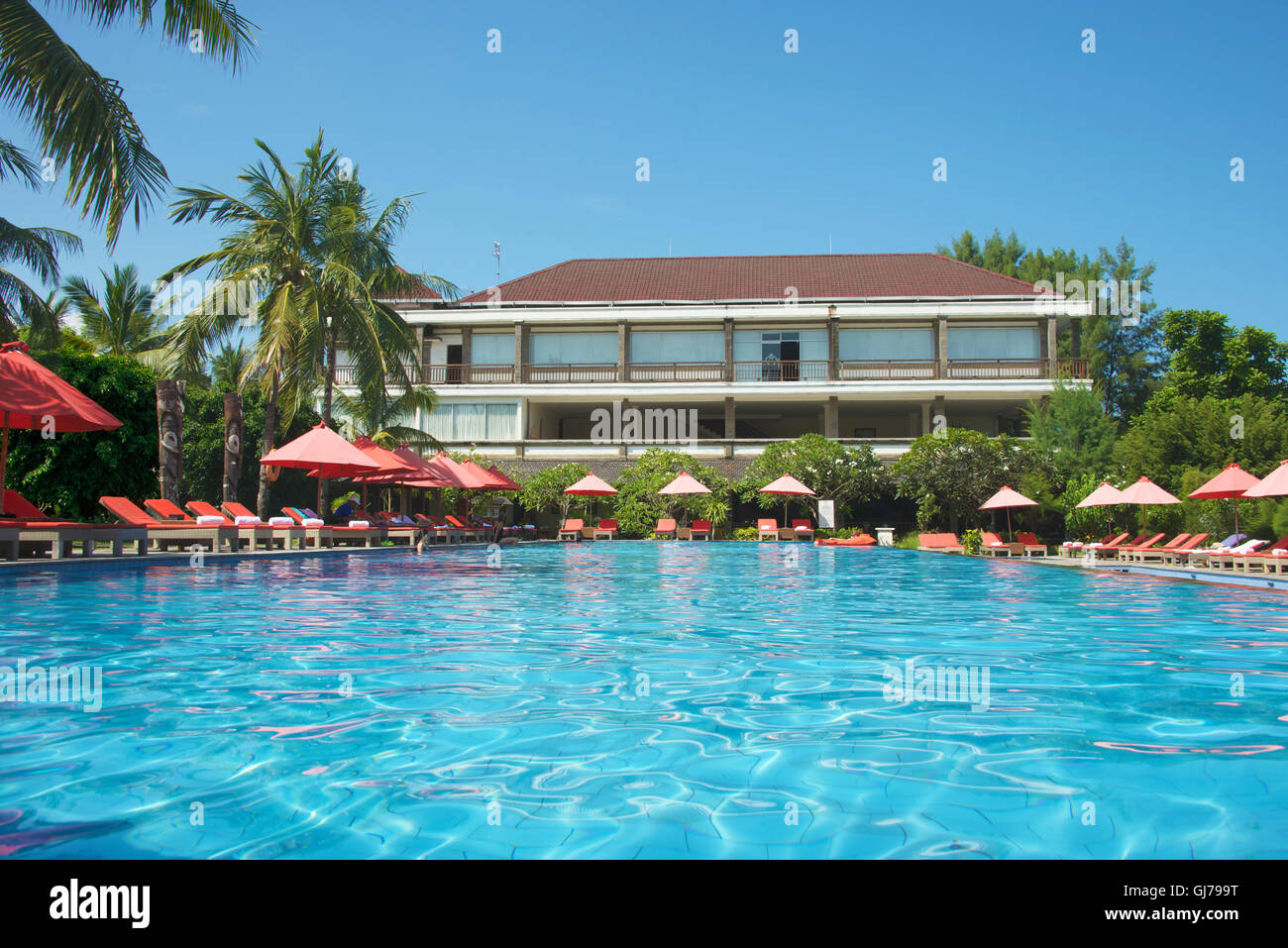 Pool Hotel Ombak Gili Trawangan Indonesia Stock Photo