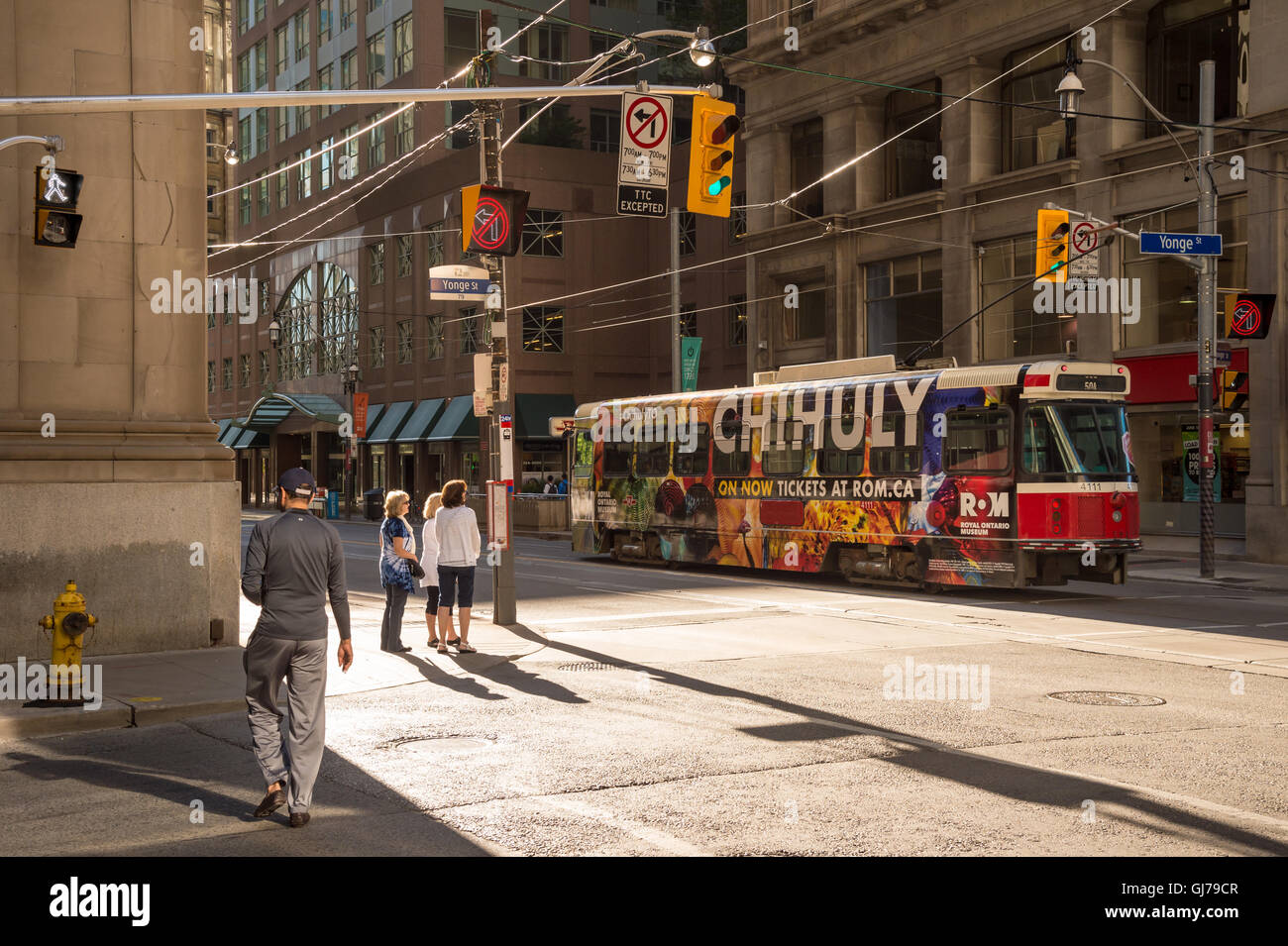 Toronto, Canada - 2 July 2016: Streecar on King Street. Toronto streetcar system is operated by Toronto Transit Commission (TTC) Stock Photo