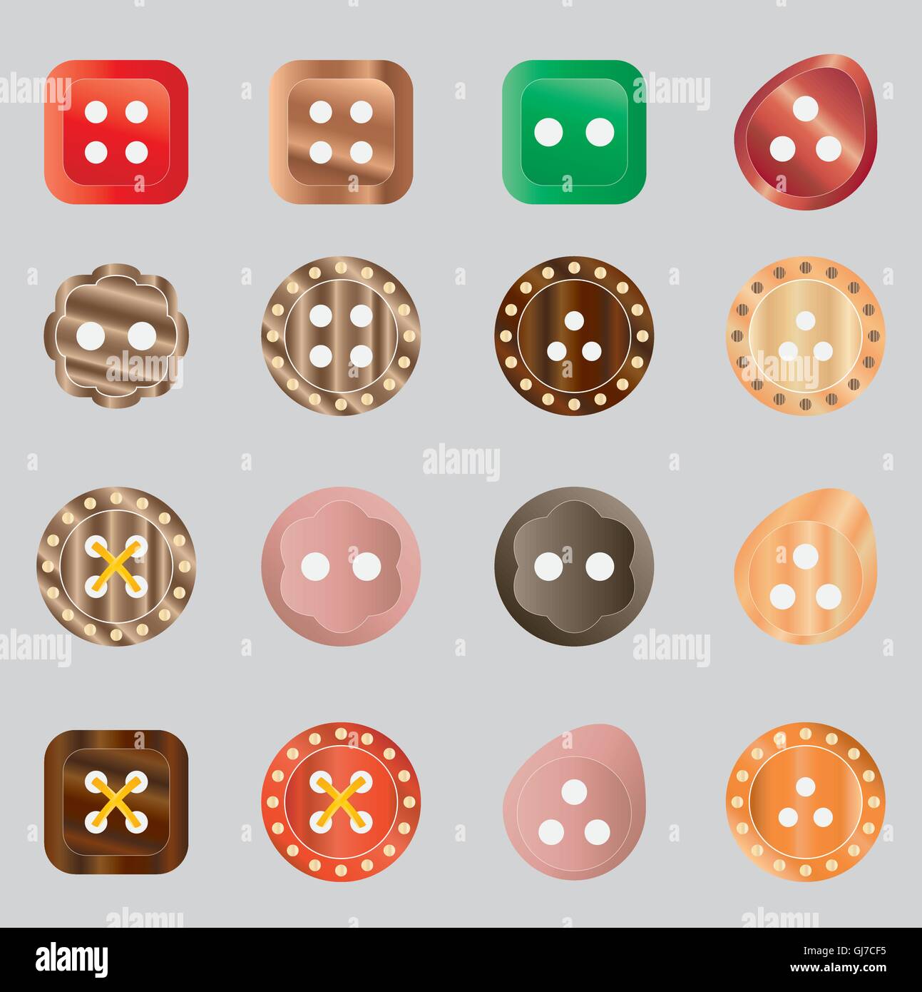 set of buttons in different colors and designs Stock Vector Image & Art ...