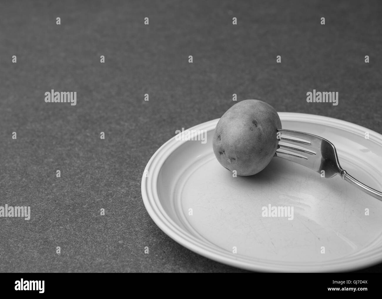 potato on the plate Stock Photo