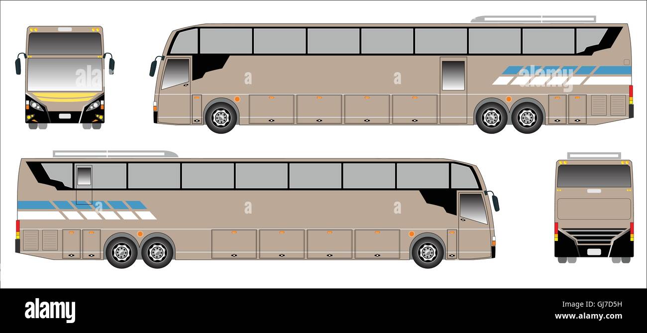 Modern Long bus vector, sporty bus Stock Vector