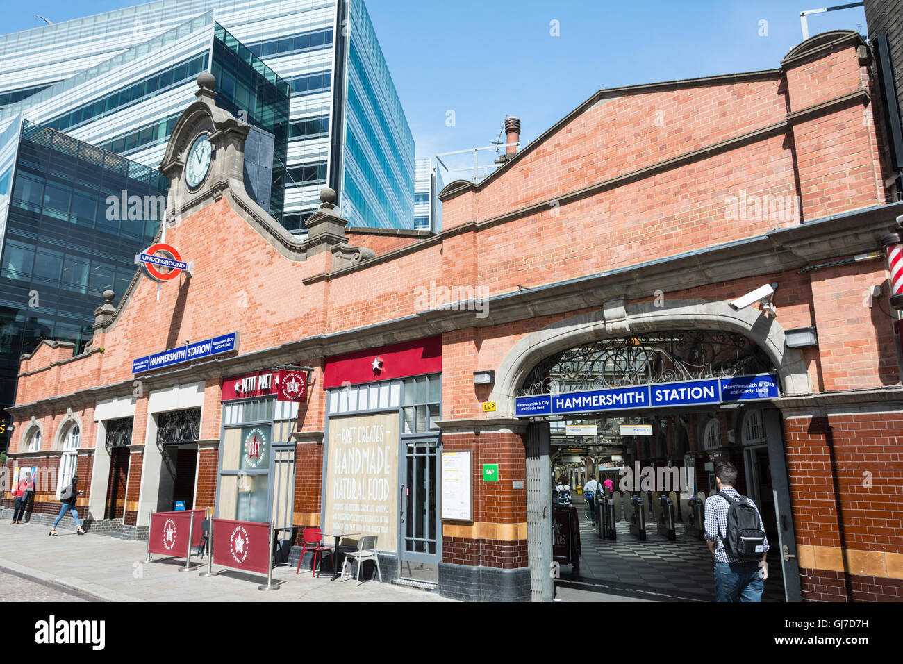 Exterior of Hammersmith and City underground station, Hammersmith