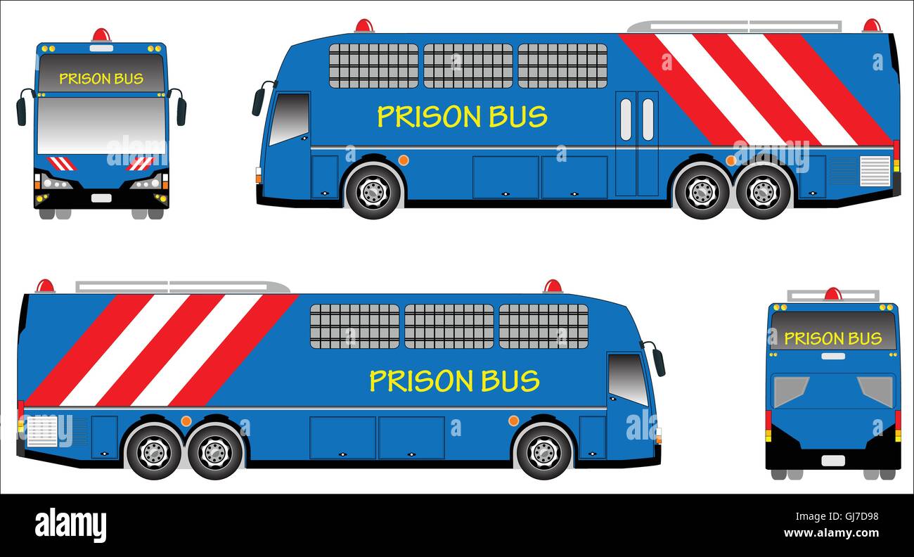 Prison Bus Stock Vector Image & Art - Alamy