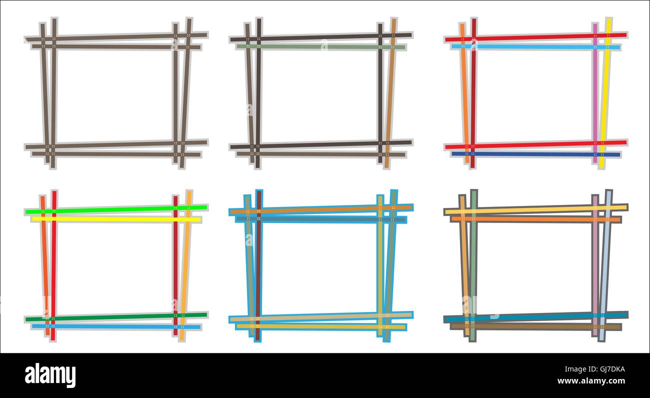 Empty Colour Frame blank picture frame, colour wood set isolated Stock Vector Image & Art ...