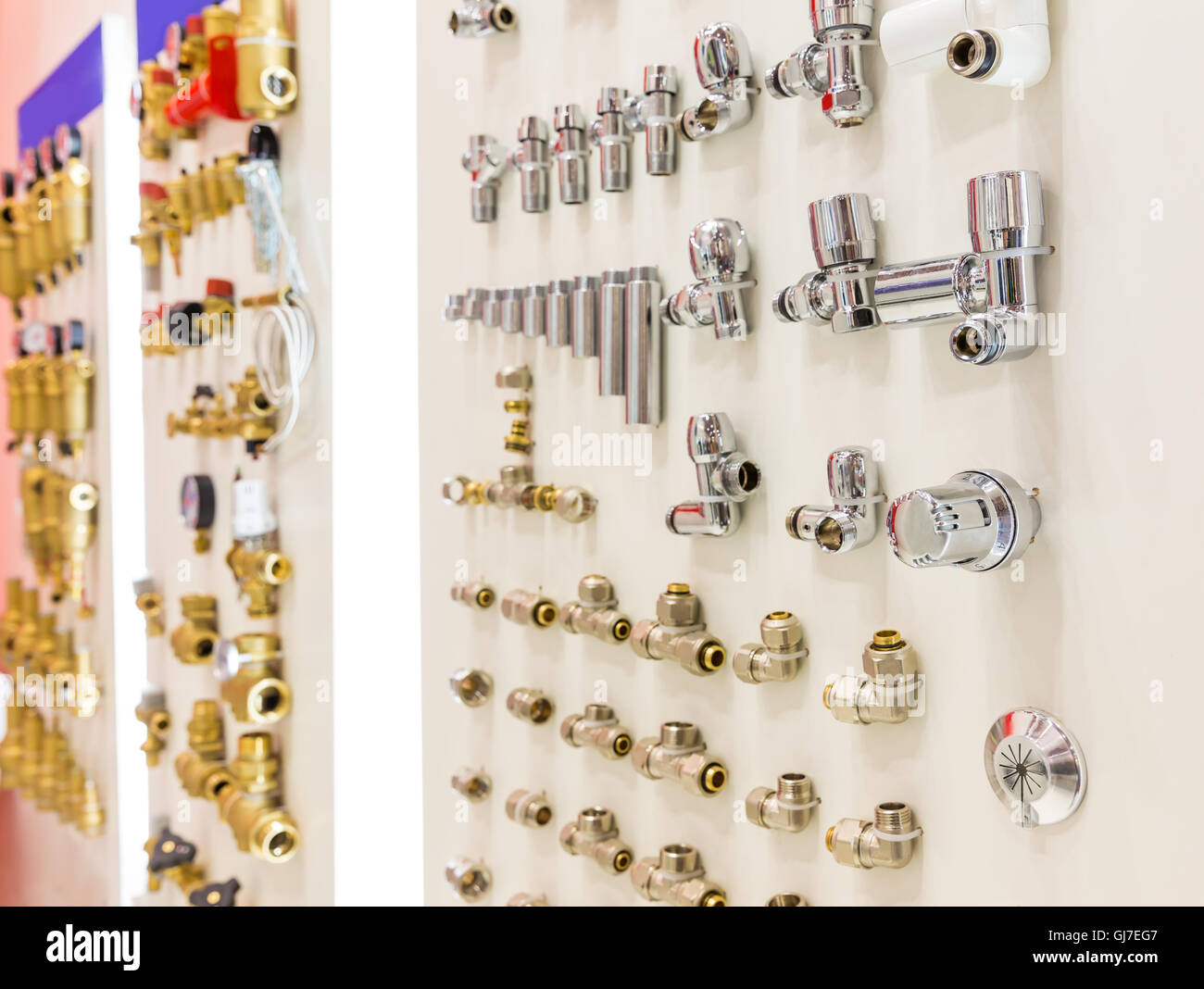 Set of pipe fittings and fixturing components Stock Photo Alamy