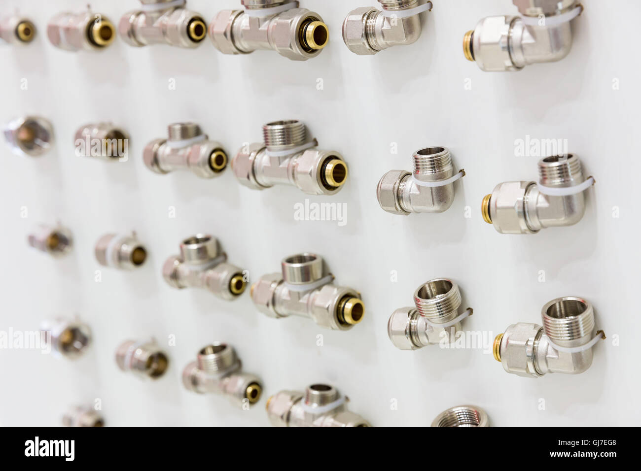 Set of pipe fittings and fixturing components Stock Photo Alamy