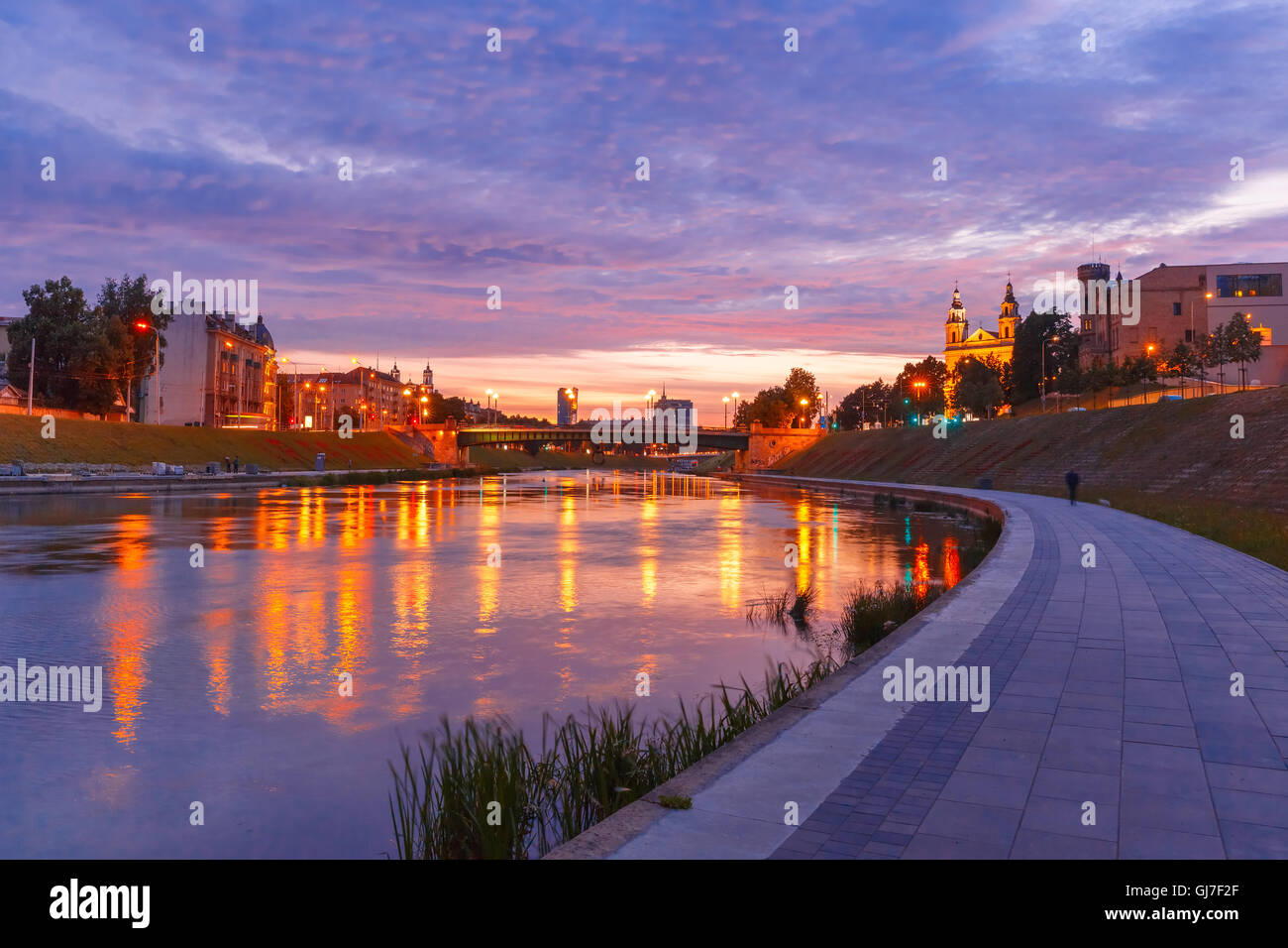 Vilnius at sunset, Lithuania, Baltic states. Stock Photo