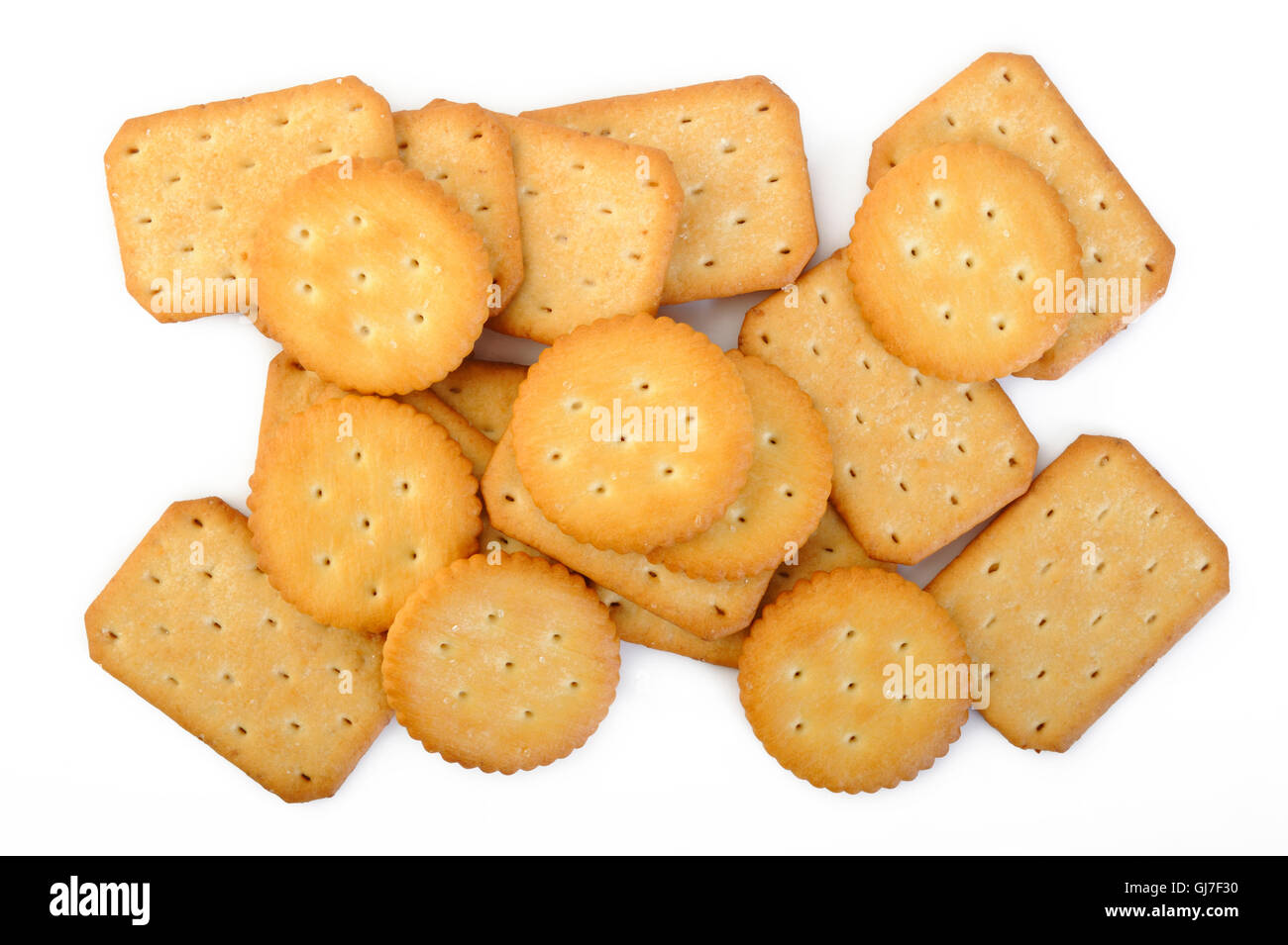 crackers on white background Stock Photo Alamy