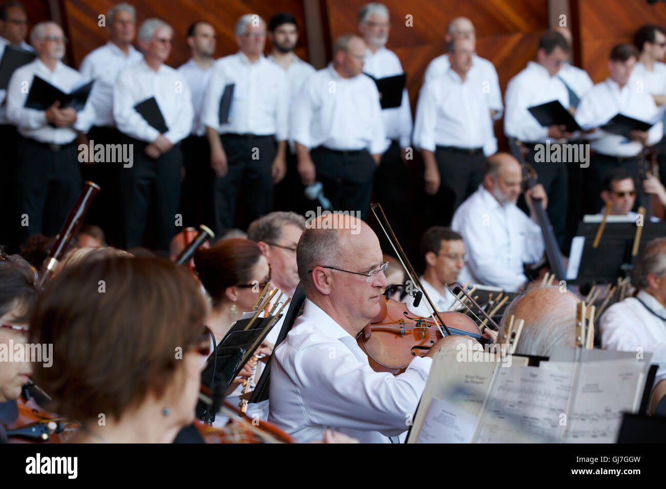 Boston Landmarks Orchestra concert at the Hatch Shell, Boston, Massachusetts Stock Photo