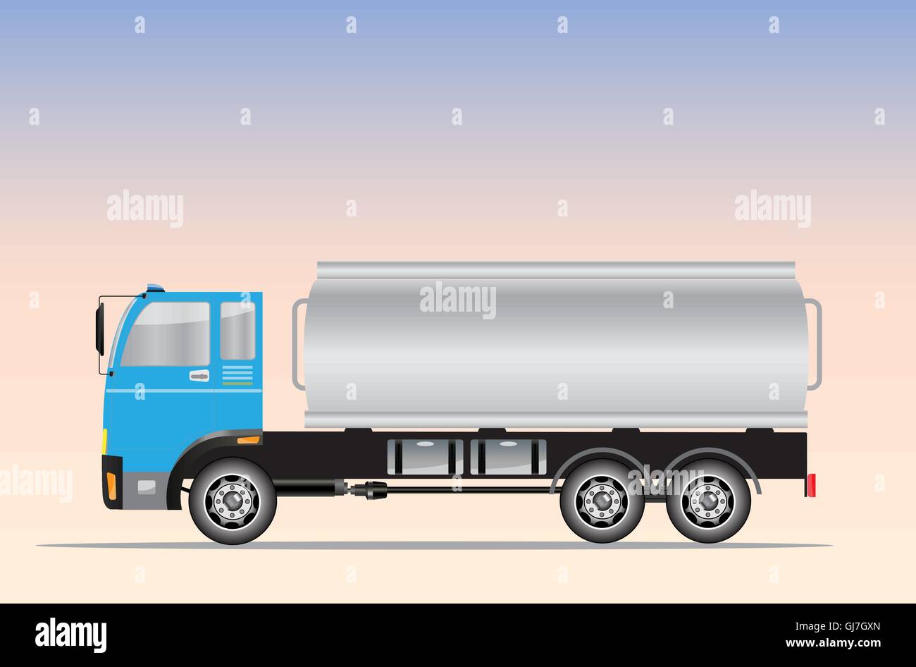 Tanker Container Side View Side view of Big Oil Tanker truck Vector Illustration Stock Vector ...