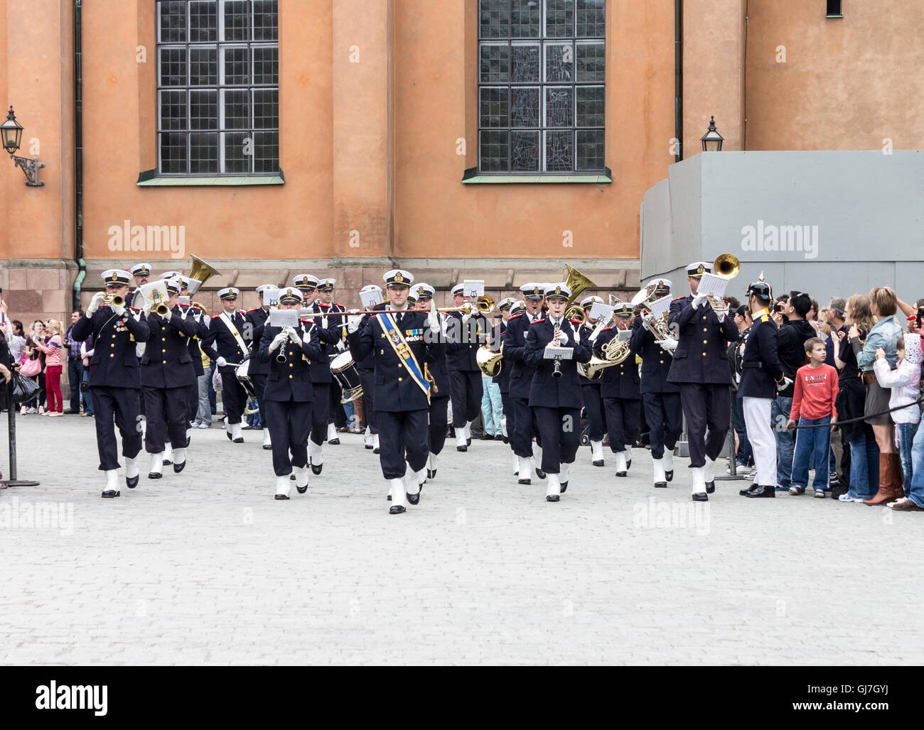 Change of the Guards Parade Royal Palace Stockholm Sweden Stock Photo