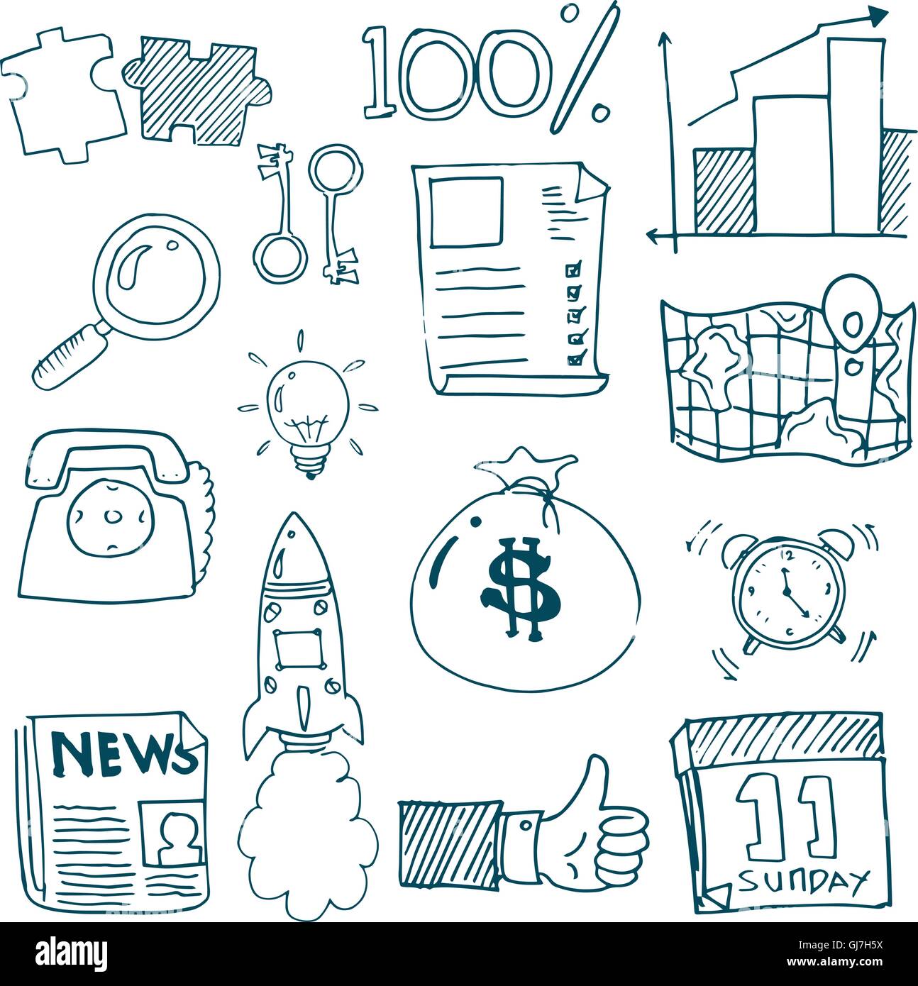 Doodle of business stock collection Stock Vector Image & Art - Alamy