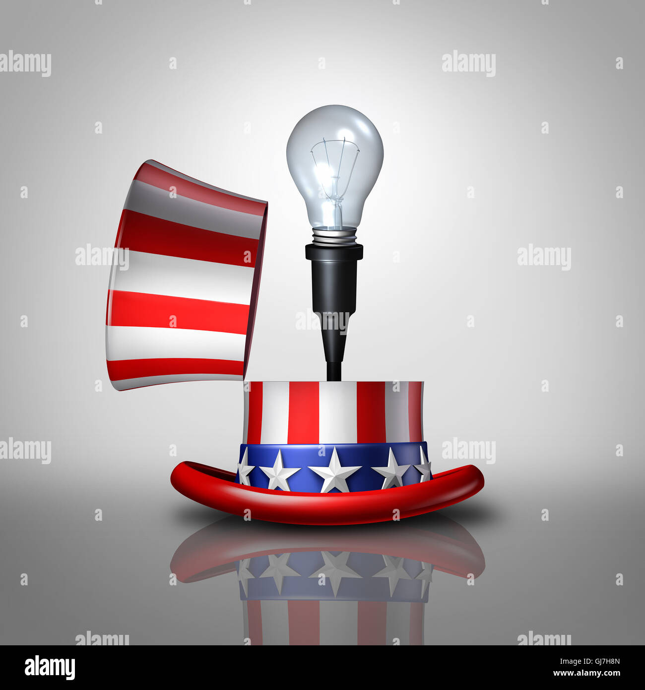 American idea concept as an open United States flag hat with a ...