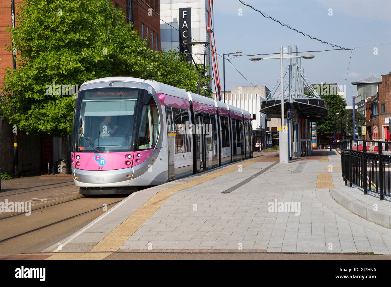 Wolverhampton St George's tram stop on Bilston Street in Wolverhampton, England Stock Photo