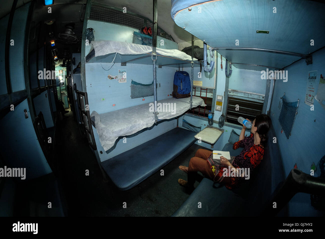 Indian train interior Stock Photo