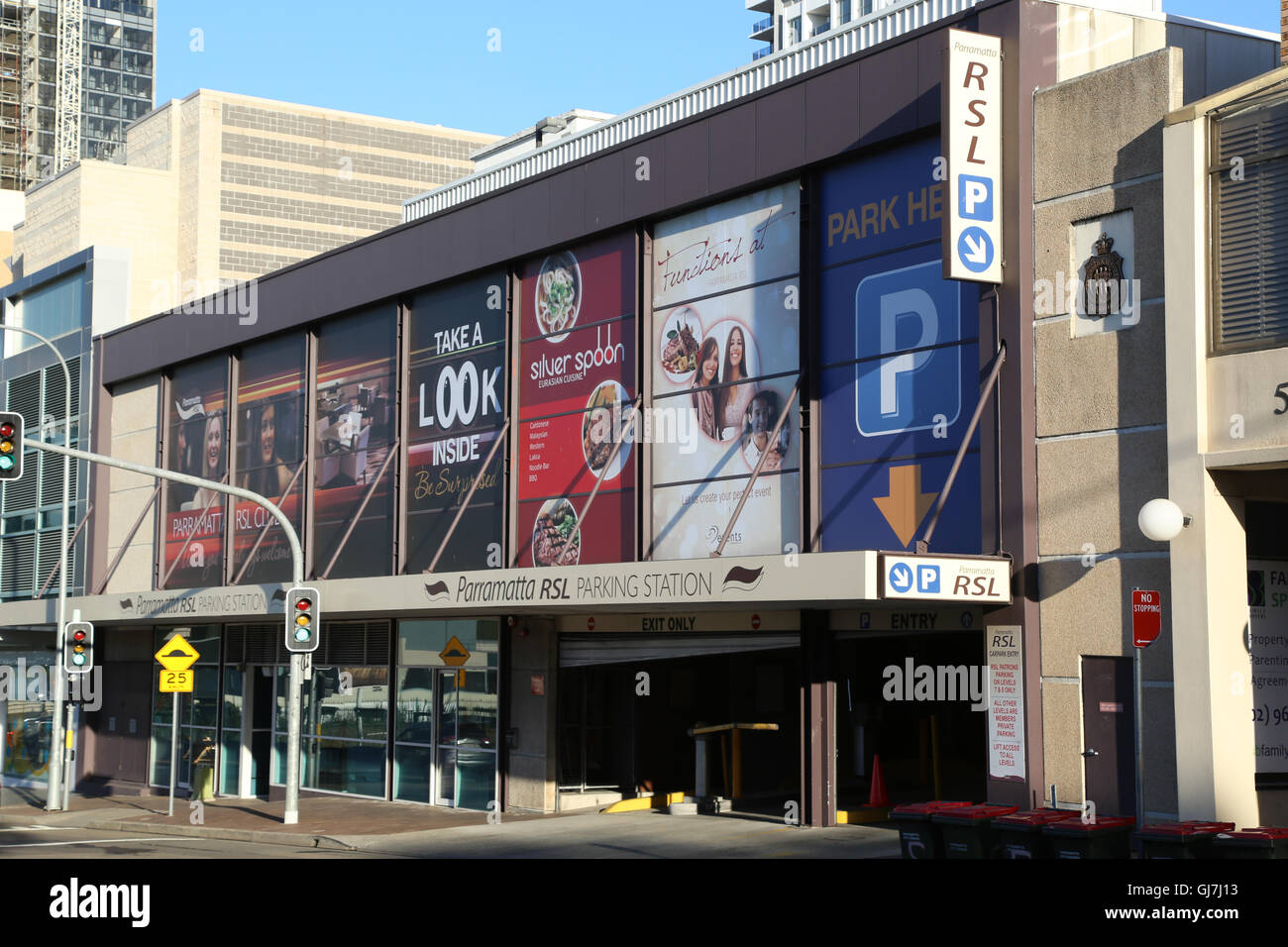 Parramatta RSL Parking Station on Macquarie Street, Parramatta, western