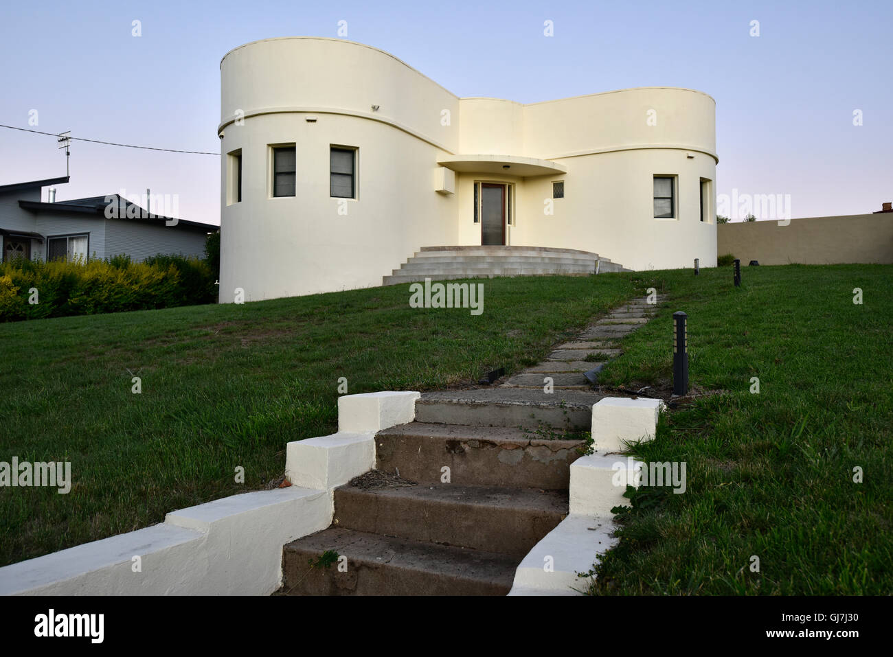 art deco home in glen innes new england nsw new south wales stock
