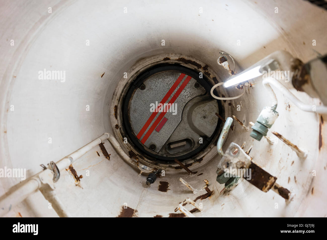 Escape hatch of a submarine Stock Photo