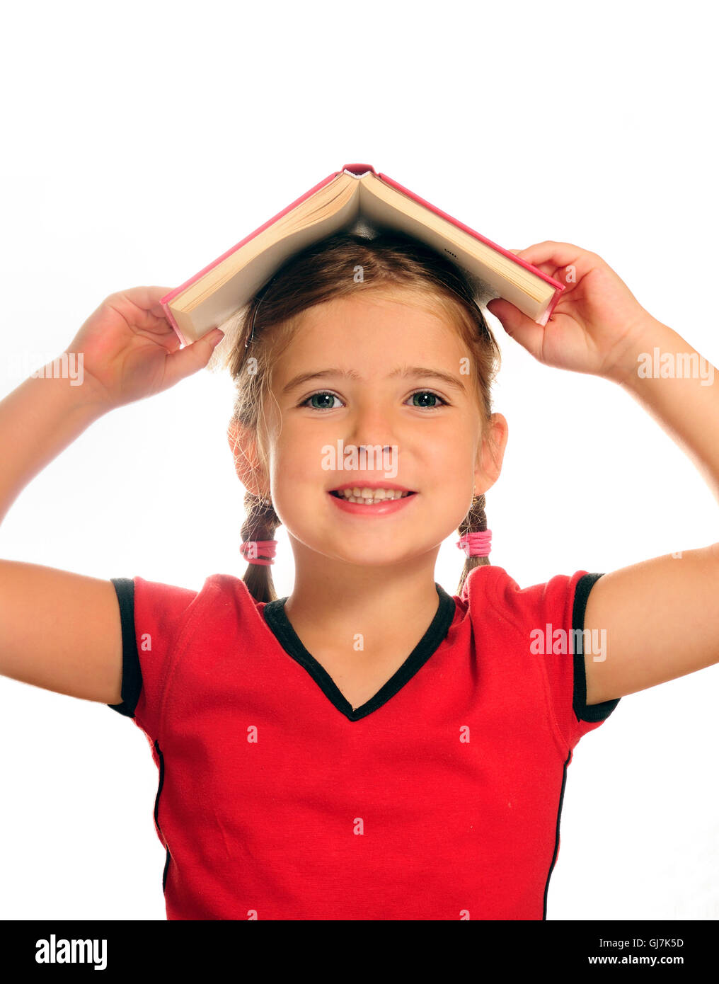 back to school concept - girl with stack of books Stock Photo - Alamy