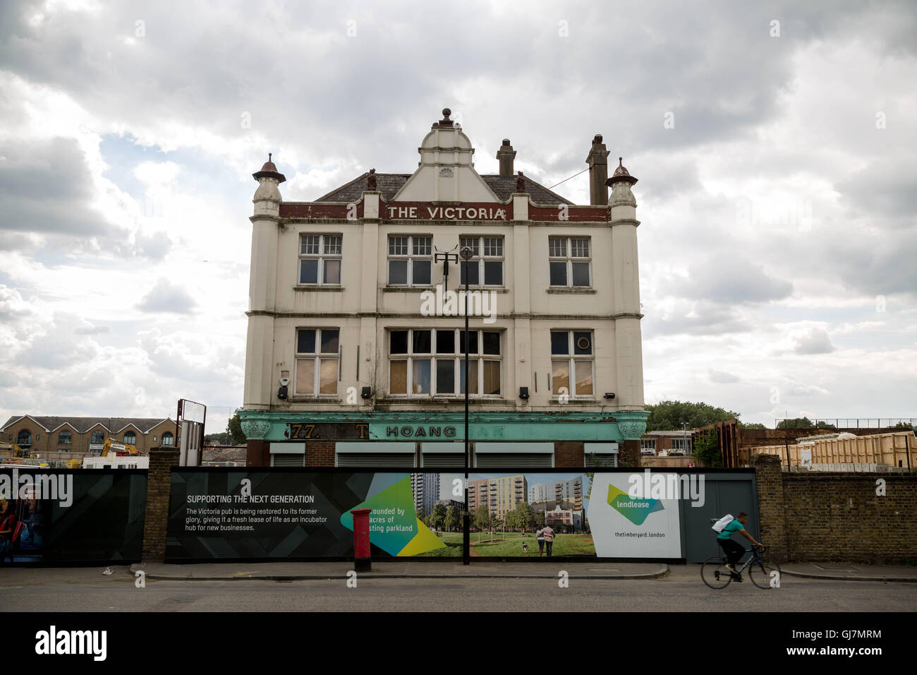 The Victoria Pub in South East London is currently being retained as a historic building as part of on-going area regeneration. Stock Photo