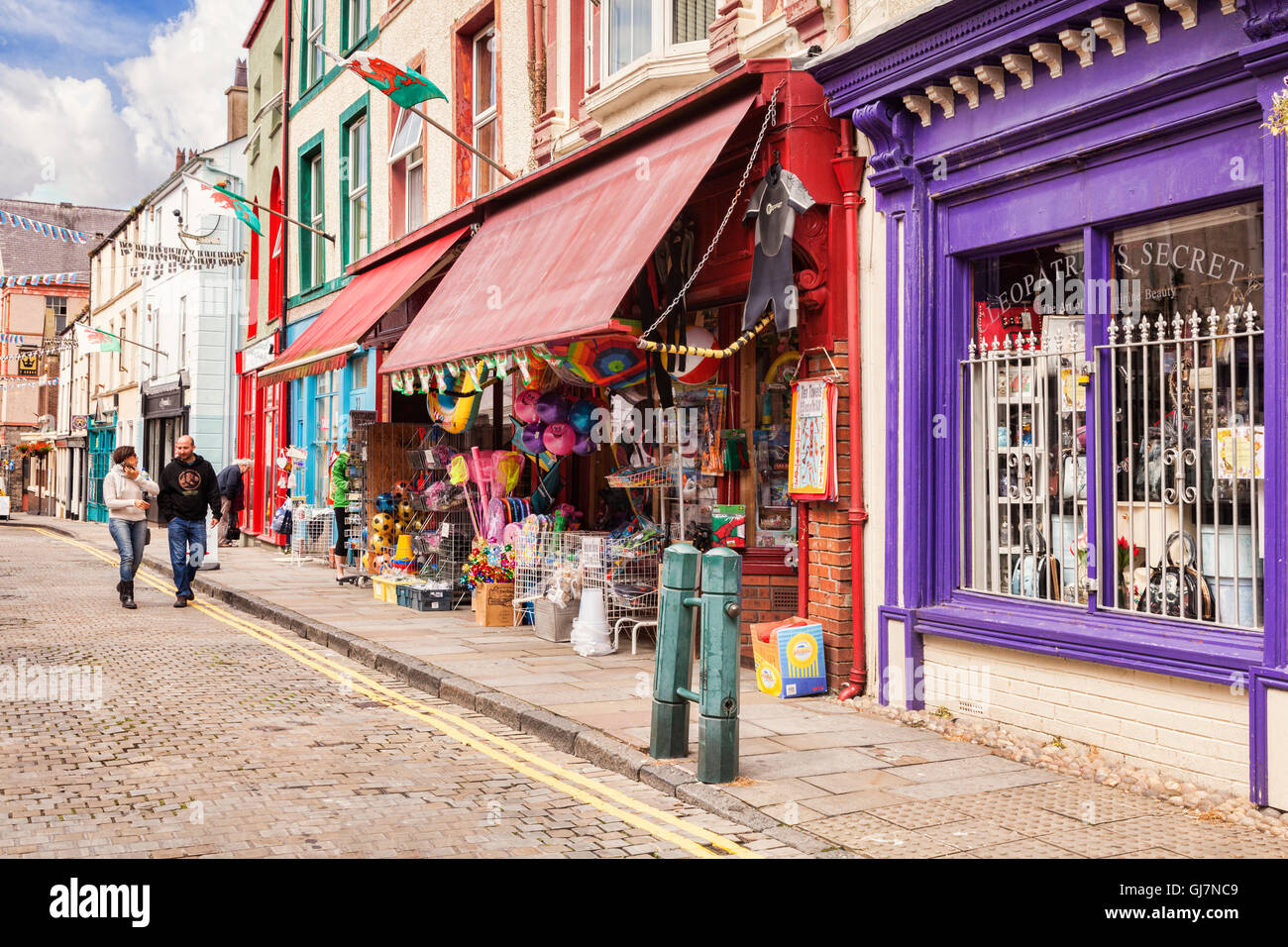 Shops in Caernarfon town centre, Gwynedd, Wales, UK Stock Photo Alamy
