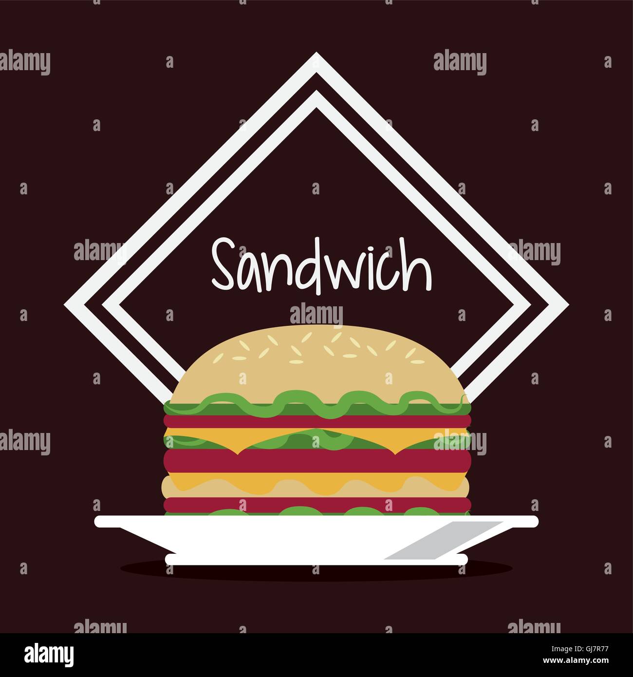 sandwich frame bread lunch snack icon Stock Vector Image & Art - Alamy