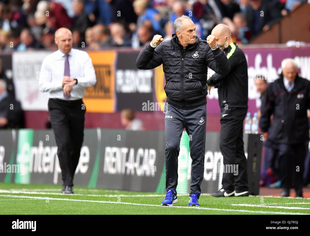 Swansea City manager Francesco Guidolin celebrates at full time of the ...