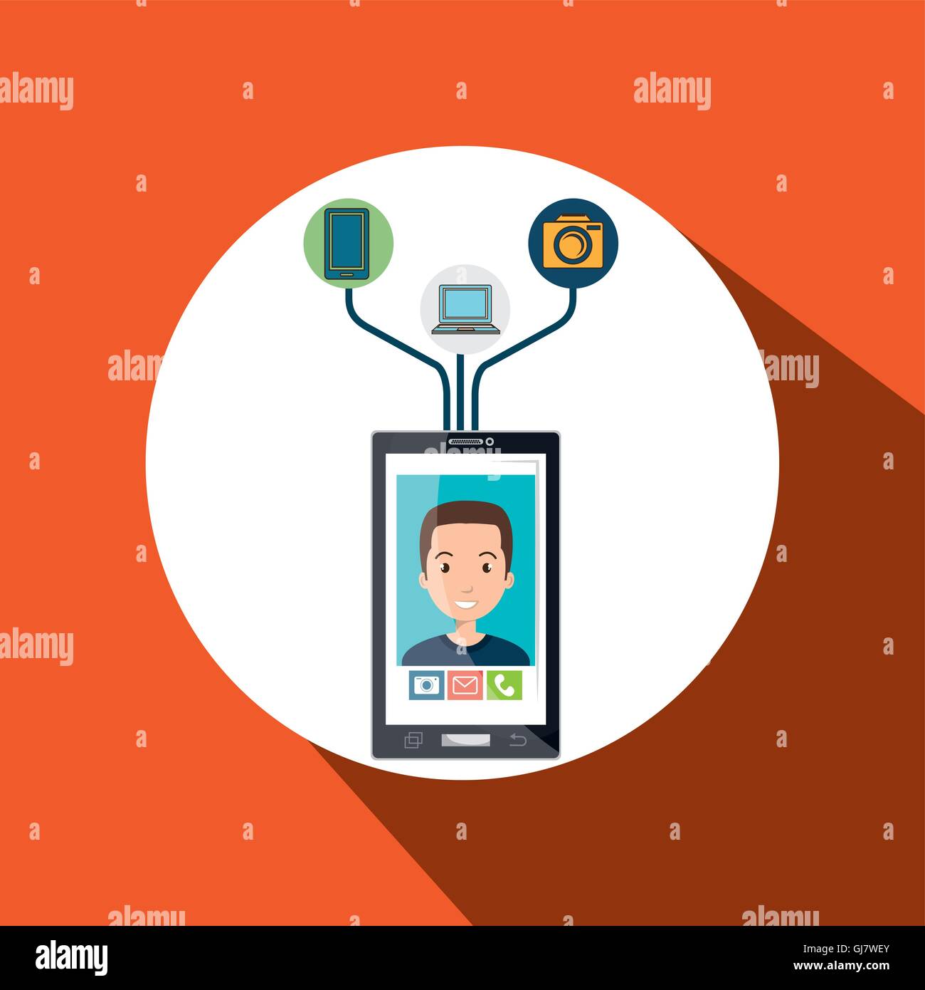 smartphone wifi service connection Stock Vector